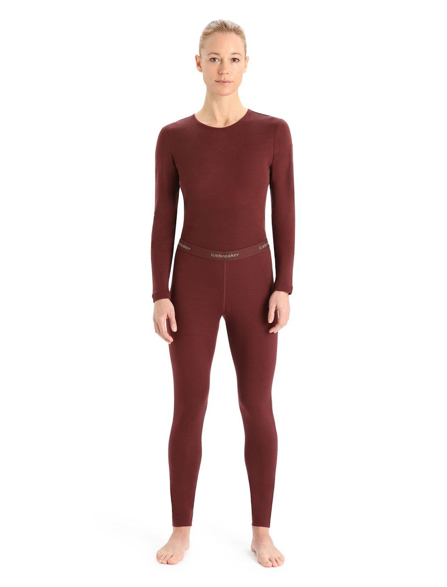 Base Layers Icebreaker Merino 200 Oasis Thermal Leggings Damskie Czerwone | PL 1031NWYB